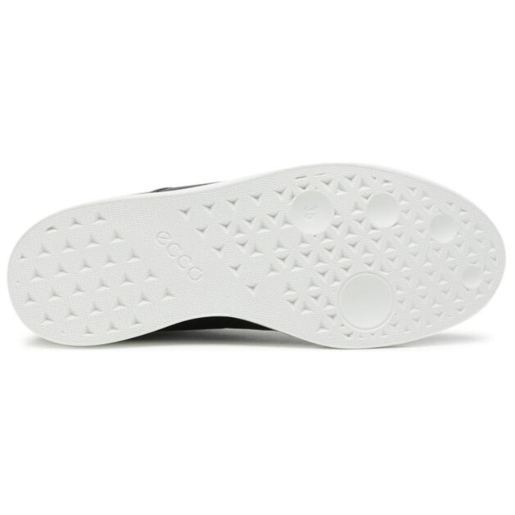 (W) ECCO Leather High-Top Sneakers 'Black' 圖 6