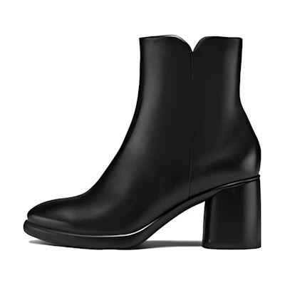 (W) ECCO Leather High Heel CMFT Ankle Boot 'Black'
