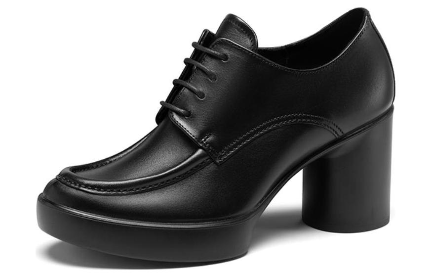 Order (Women) ECCO Leather Lace-Up Heels 'Black' 20735301001