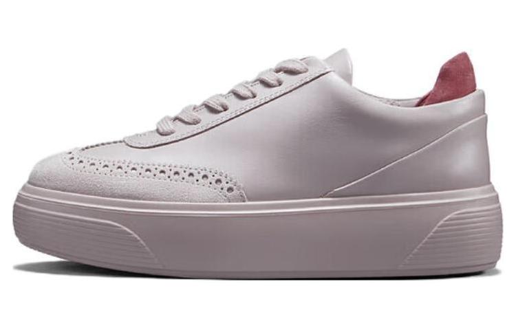 (W) ECCO Leather Low-Top Sneaker 'Grey Pink'