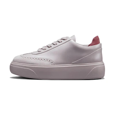 (W) ECCO Leather Low-Top Sneaker 'Grey Pink'