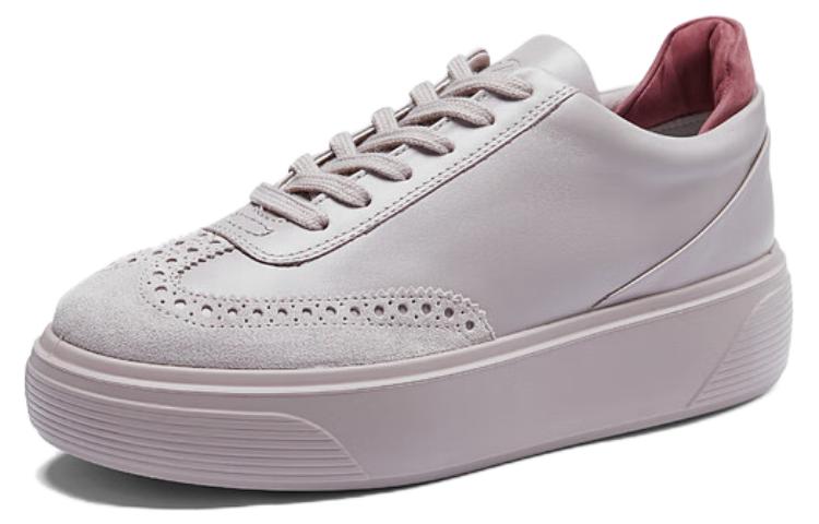 (W) ECCO Leather Low-Top Sneaker 'Grey Pink' 圖 2
