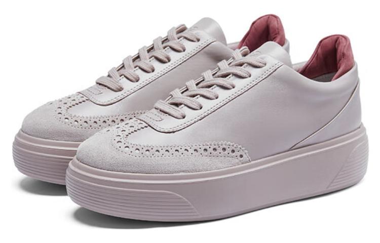 (W) ECCO Leather Low-Top Sneaker 'Grey Pink' 圖 3