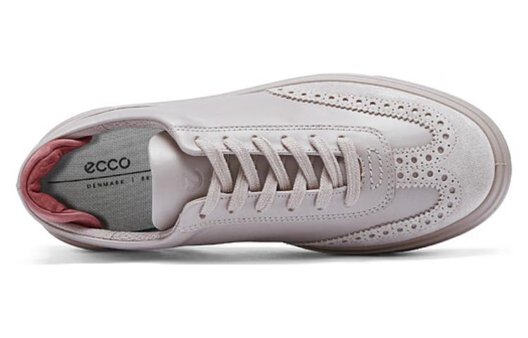 (W) ECCO Leather Low-Top Sneaker 'Grey Pink' 圖 4