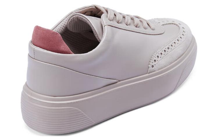 (W) ECCO Leather Low-Top Sneaker 'Grey Pink' 圖 5