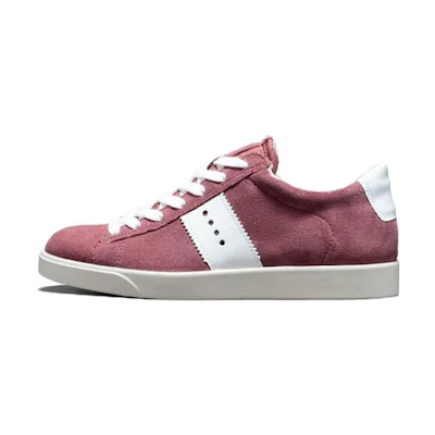 (W) ECCO Leather Low-Top Sneaker 'White Red'