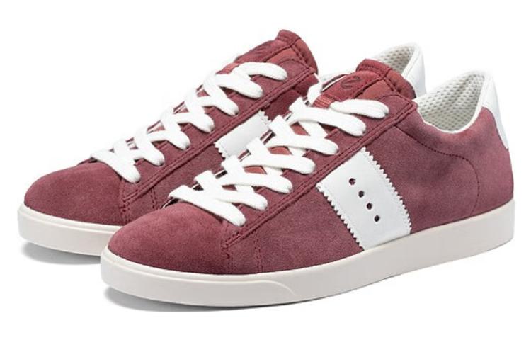 (W) ECCO Leather Low-Top Sneaker 'White Red' 圖 3