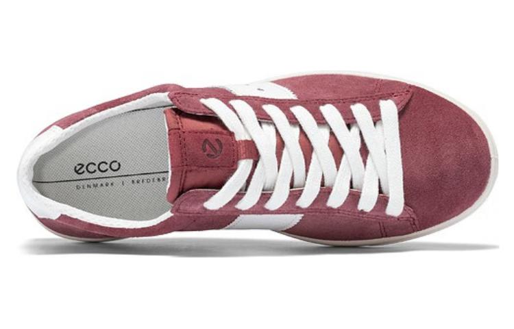 (W) ECCO Leather Low-Top Sneaker 'White Red' 圖 4