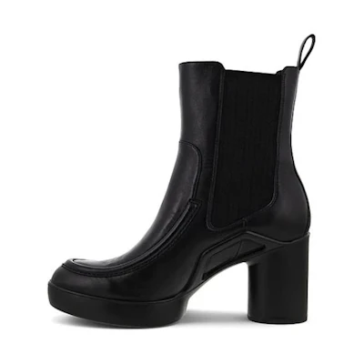 (W) ECCO Leather Mid-Top Black 'Fashion CMFT Chelsea Boot'