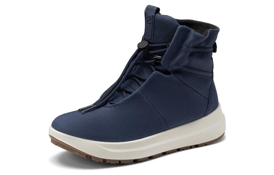 (W) ECCO Leather Plain Lace-Up Boots 'Midnight Blue' 圖 2