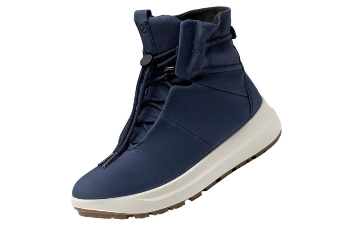 (W) ECCO Leather Plain Lace-Up Boots 'Midnight Blue' 圖 3