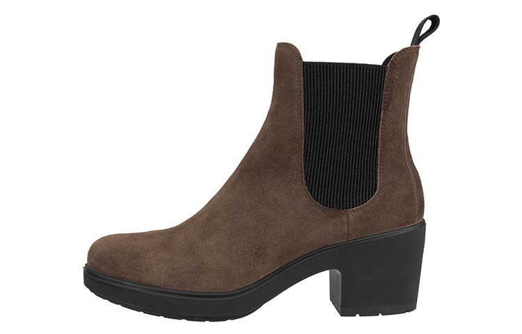 (W) ECCO Leather Round-Toe High-Top Chelsea Boot 'Coffee'