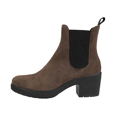 (W) ECCO Leather Round-Toe High-Top Chelsea Boot 'Coffee'