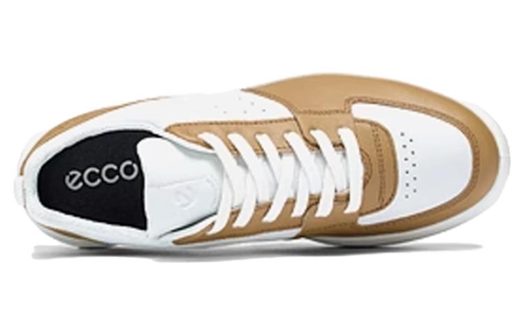 (W) ECCO Leather Round-Toe Lace-Up Mid-Top Sneaker 'Tan Yellow' 圖 3