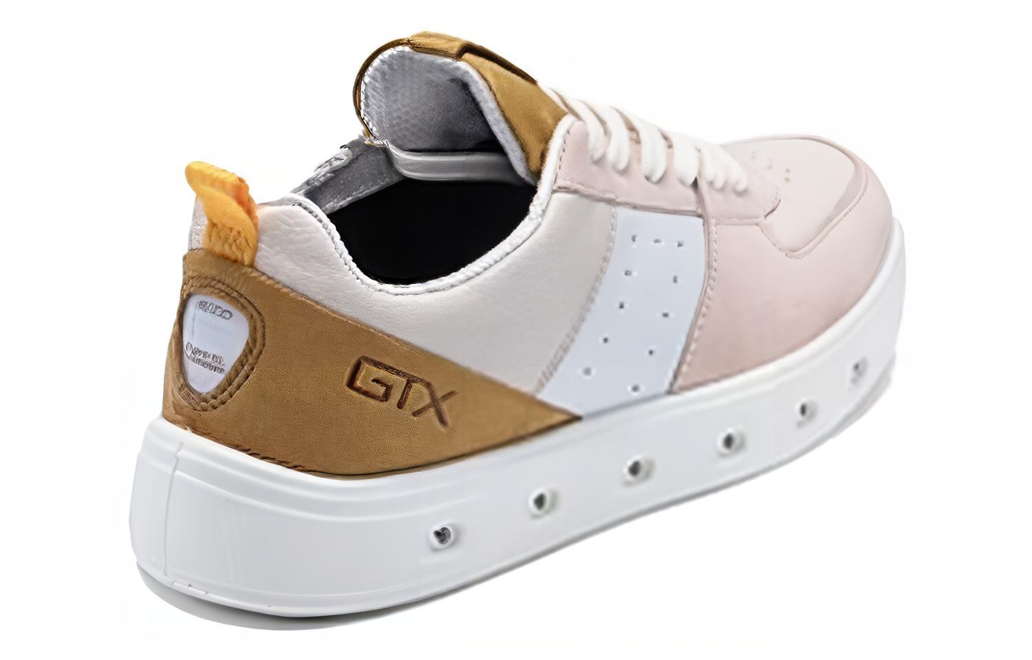 (W) ECCO Leather Round-Toe Lace-Up Mid-Top Sneaker 'Nude Pink' 圖 3