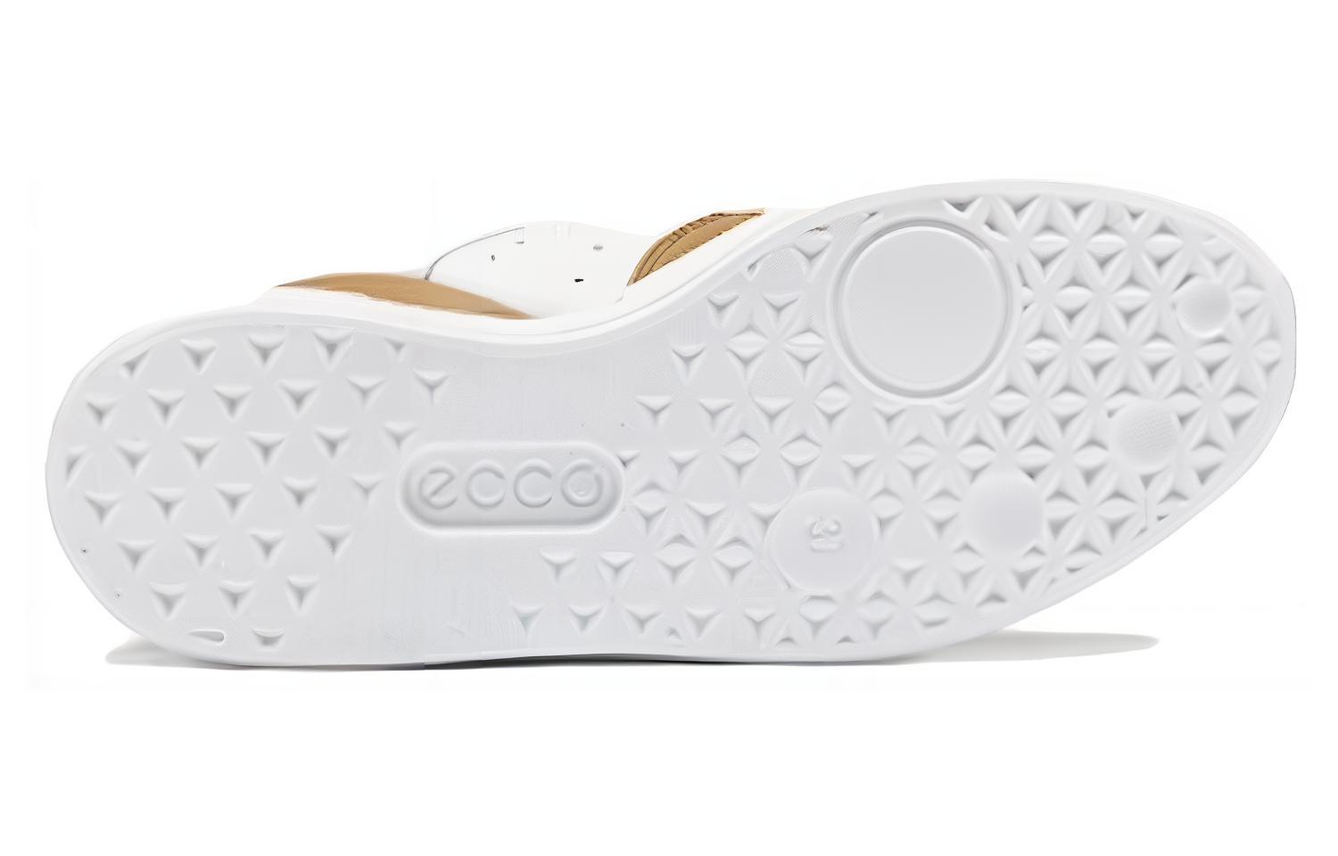 (W) ECCO Leather Round-Toe Lace-Up Mid-Top Sneaker 'Nude Pink' 圖 5