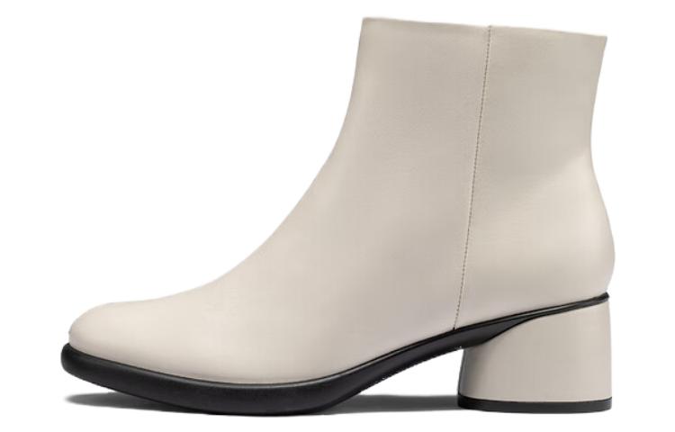 (Women) ECCO Leather Round-Toe Zip Ankle Boots 'Lime' 22241301378