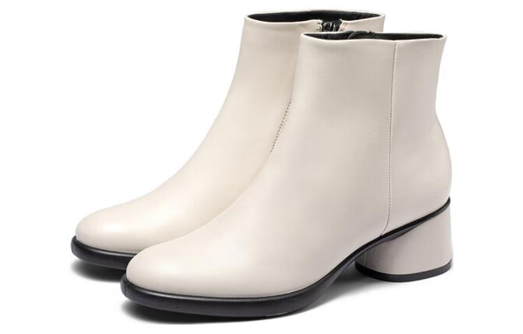 Order (W) ECCO Boots Kulit Ritsleting Ankle Round-Toe 'Lime' 22241301378