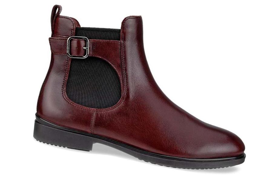 (W) ECCO Leather Round Toe Chelsea Boot 'Wine Red' 圖 2