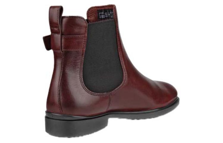 (W) ECCO Leather Round Toe Chelsea Boot 'Wine Red' 圖 4