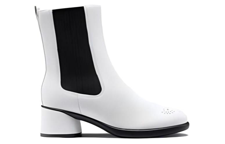 Order (W) ECCO Sepatu Boots Chelsea Kulit Putih Model Round Toe 22243301002