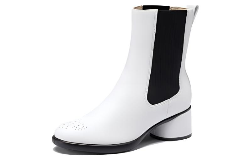Lookbook (W) ECCO Sepatu Boots Chelsea Kulit Putih Model Round Toe 22243301002