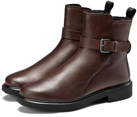 (Women) ECCO Leather Round Toe Flat Heel Short Martin Boots 'Black/Terracotta' 22201301667 Lookbook (Women) ECCO Leather Round Toe Flat Heel Short Martin Boots 'Black/Terracotta' 22201301667