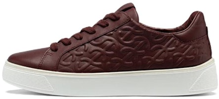 (Women) ECCO Leather Round Toe Lace-Up Low-Top Sneaker 'Burgundy' 29153301588 (Women) ECCO Leather Round Toe Lace-Up Low-Top Sneaker 'Burgundy' 29153301588
