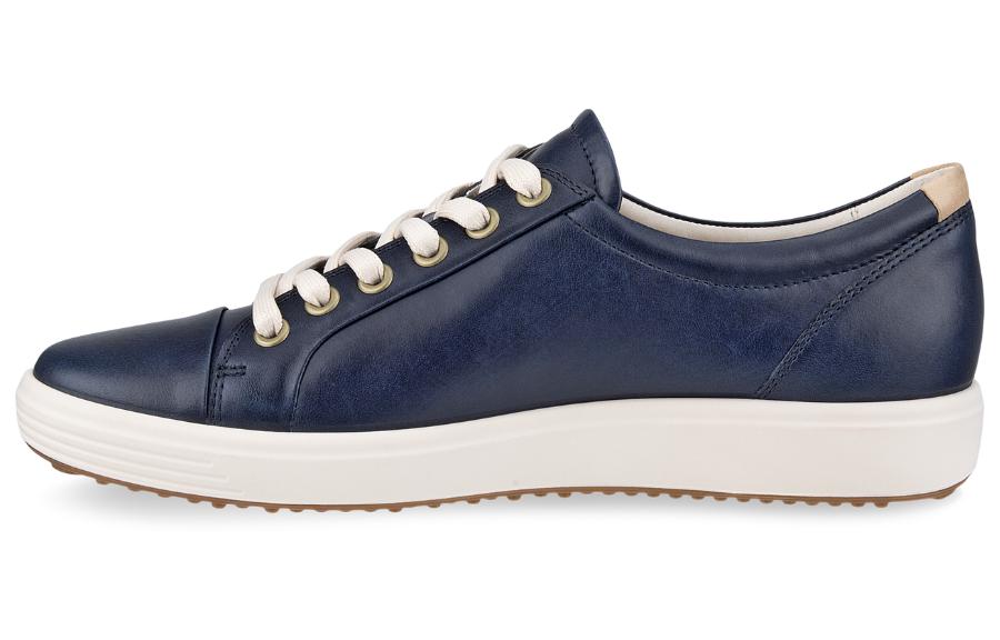 (W) ECCO Leather Round Toe Lace-up Low Top 'Deep Navy'