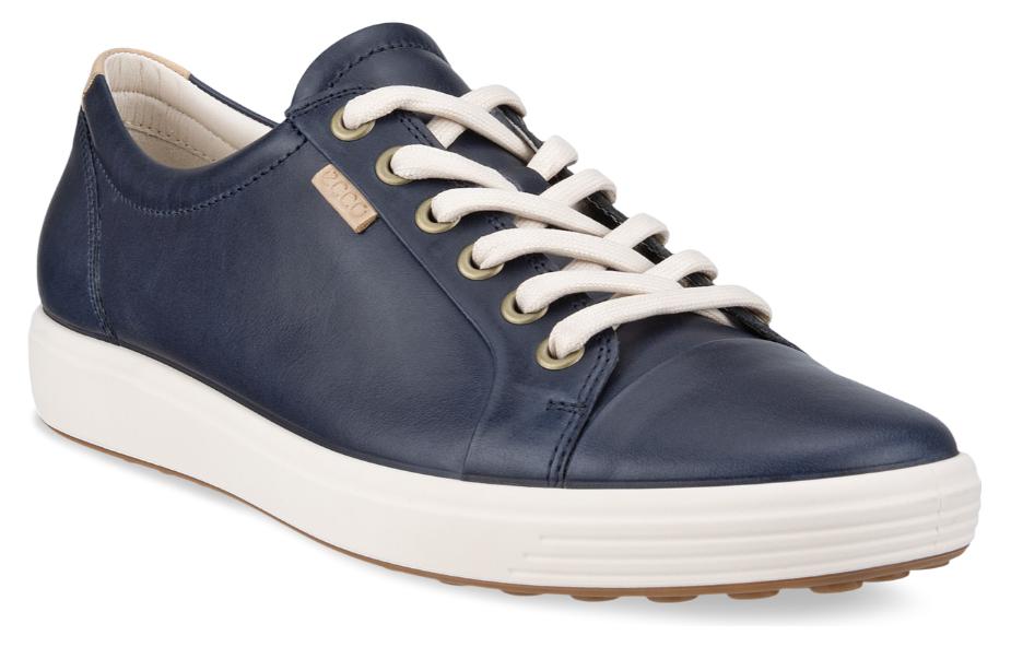 Lookbook (W) ECCO Zapatos de Cuero Punta Redonda Azul Marino Bajo con Cordones 43000311038
