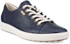 Lookbook (W) ECCO Zapatos de Cuero Punta Redonda Azul Marino Bajo con Cordones 43000311038