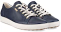 Shop (W) ECCO Zapatos de Cuero Punta Redonda Azul Marino Bajo con Cordones 43000311038