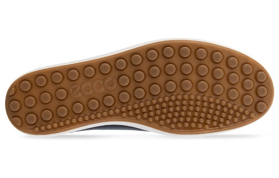 Sizing (W) ECCO Zapatos de Cuero Punta Redonda Azul Marino Bajo con Cordones 43000311038
