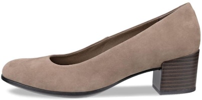 (Women) ECCO Leather Round Toe Slip-On 'Grey Block Heel' 20990302674 (Women) ECCO Leather Round Toe Slip-On 'Grey Block Heel' 20990302674