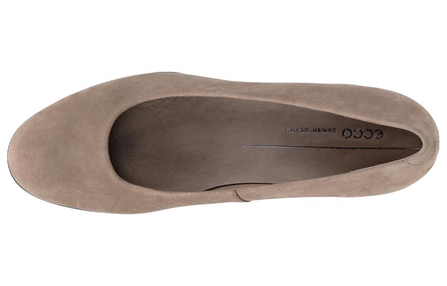 Lookbook ecco愛步 皮革 圓頭套腳 粗跟 高跟鞋 3.5cm 女款 灰色