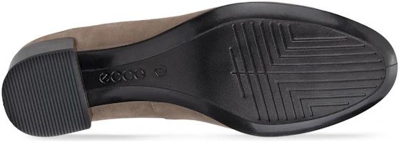 Shop ecco愛步 皮革 圓頭套腳 粗跟 高跟鞋 3.5cm 女款 灰色