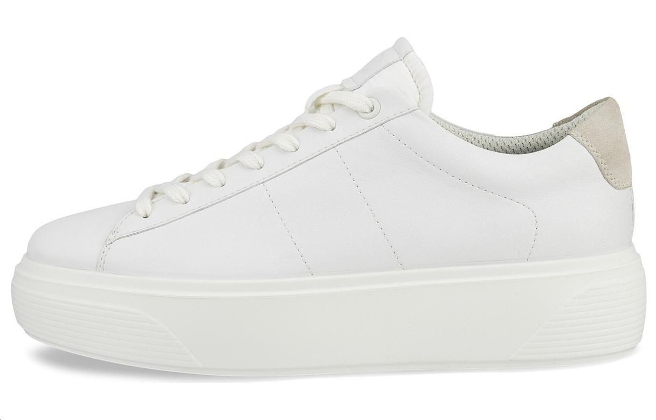 (W) ECCO Leather Simple CMFT Sneakers 'White Low-Top'