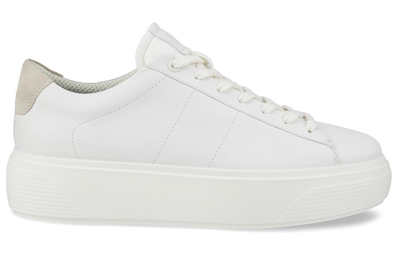 (W) ECCO Leather Simple CMFT Sneakers 'White Low-Top' 圖 2