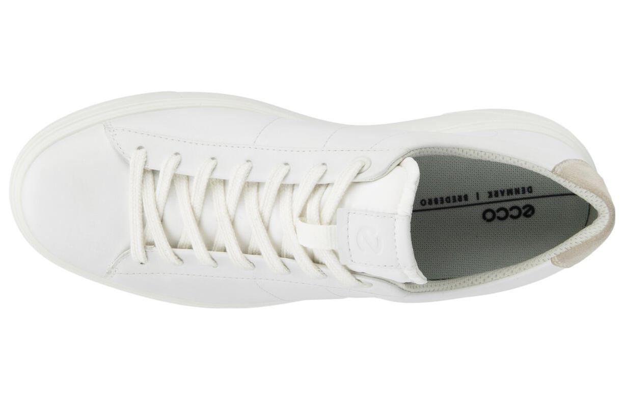 (W) ECCO Leather Simple CMFT Sneakers 'White Low-Top' 圖 5