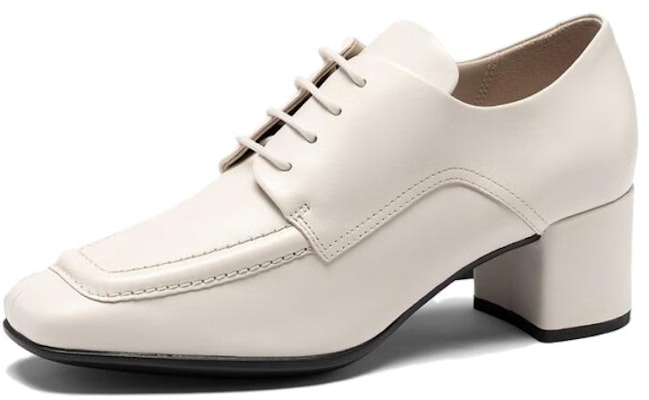 (Women) ECCO Leather Simple Square Toe British Chunky Heel 'Beige' 29072301378 Buy (Women) ECCO Leather Simple Square Toe British Chunky Heel 'Beige' 29072301378