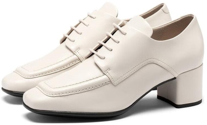 (Women) ECCO Leather Simple Square Toe British Chunky Heel 'Beige' 29072301378 Order (Women) ECCO Leather Simple Square Toe British Chunky Heel 'Beige' 29072301378