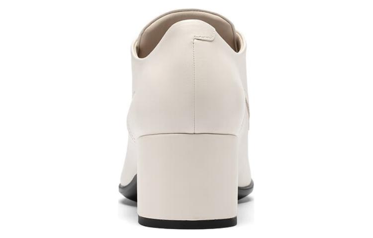 Shop (W) 에코 베이지 가죽 심플 청키 힐 29072301378