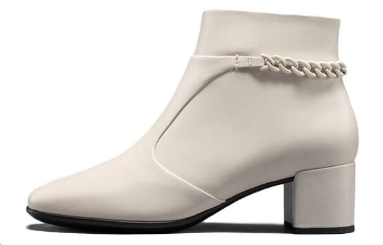 (Women) ECCO Leather Square Toe Zip Ankle Boots 'Lime' 29093301378