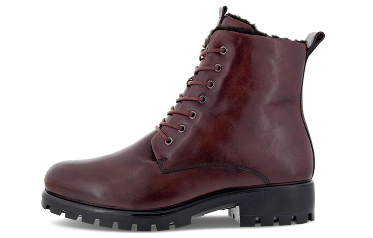 (W) ECCO Modtray 'Burgundy Lace-Zip Bootie'