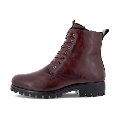 (W) ECCO Modtray 'Burgundy Lace-Zip Bootie'