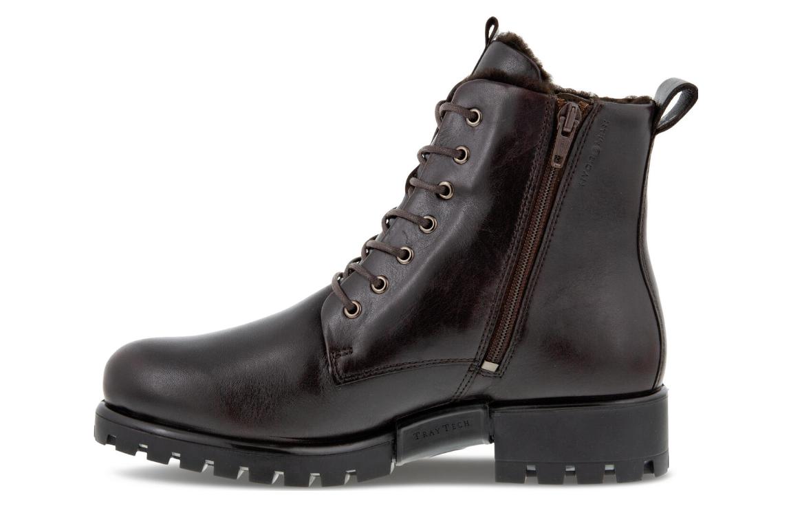 (Women) ECCO Modtray 'Mocha Leather Lace-Up Warm-Lined Ankle Boot' 49005301178