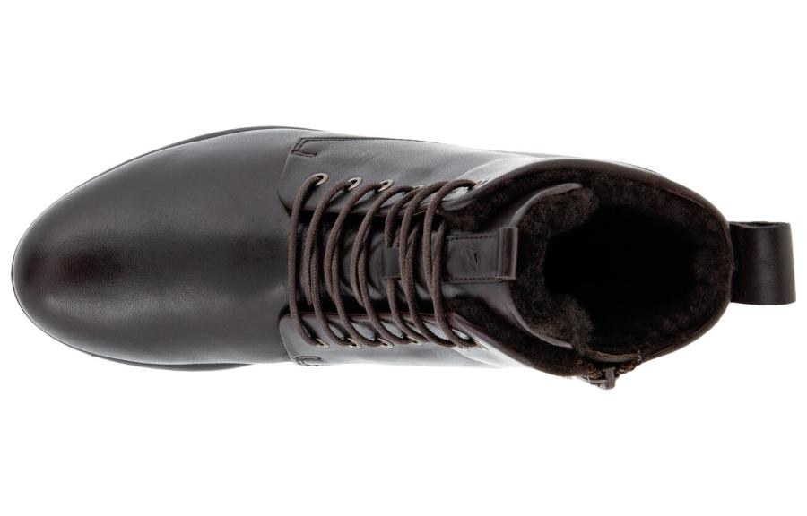 (W) ECCO Modtray 'Mocha Leather Lace-Up Warm-Lined Ankle Boot' 圖 4