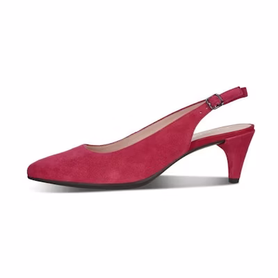 (W) ECCO Pointed Toe Suede Stiletto 'Elegant Burgundy'