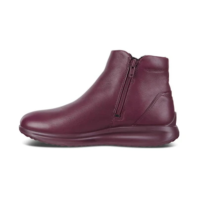 (W) ECCO Round Toe Short Boot 'Magenta'