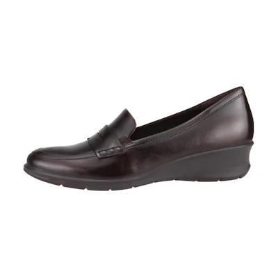 (W) ECCO Round Toe Slip-On Loafer 'Dark Brown'